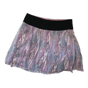 Talbots Girls Skirt Size 8 Purple Periwinkle Silk Strips Velvet Floral Fairy NEW